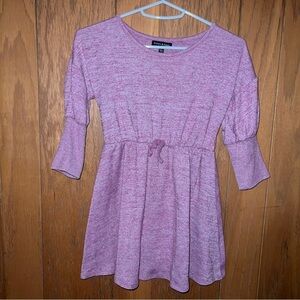 𝅺long sleeve knit girl’s dress 👗 in lavender. Super soft and good looking.#330